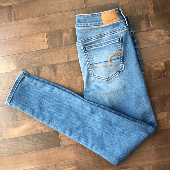 American Eagle Outfitters Blue Super Stretch Skinny Jegging Size 4 - Picture 2 of 13